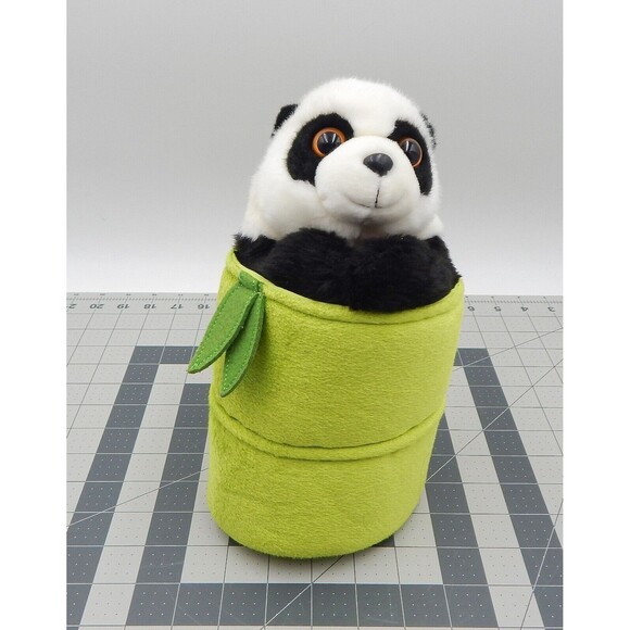 Aurora Panda Bear Hand Puppet Bamboo Tree Plush Pop-up Stuffed Animal Wildlife - Picture 1 of 11